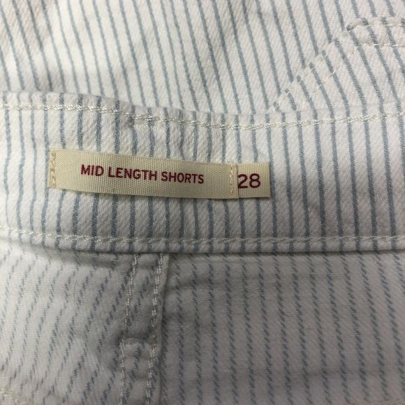 Levi's Women Mid Length Shorts Size 28 Striped Cotton Blend M127 -18 - Picture 12 of 16